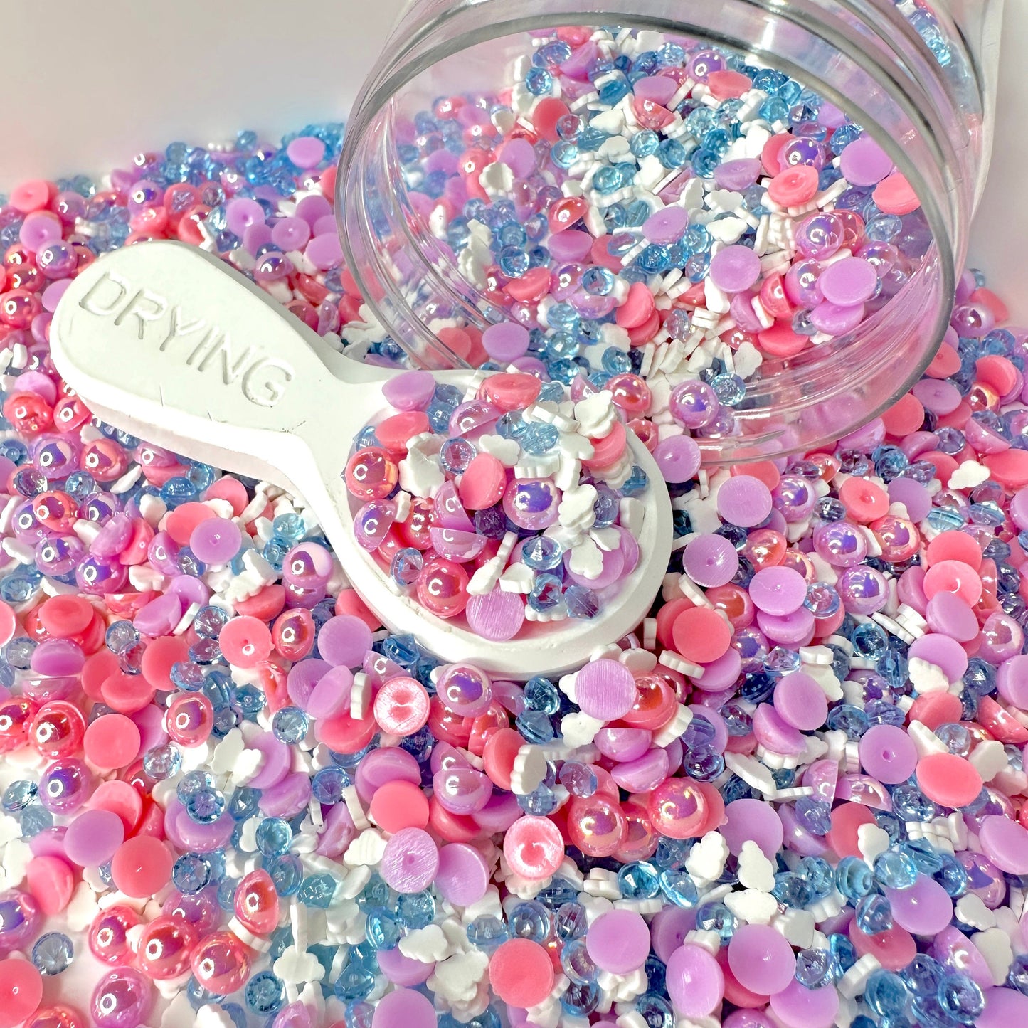 FAKE Pink and Blue Princess Rhinestone Polymer Clay Sprinkle (NOT EDIBLE)  D2-03