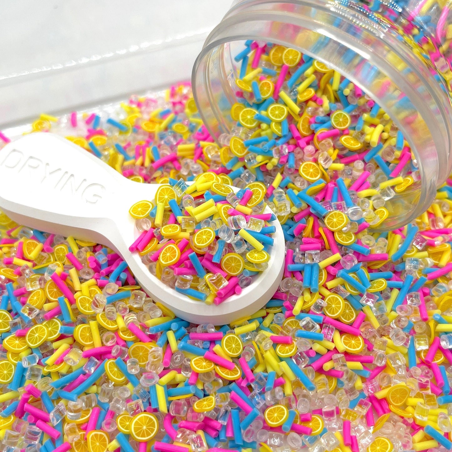 Pink Blue Lemonade Faux Ice Polymer Clay Sprinkle Mix (NOT EDIBLE) D4-21