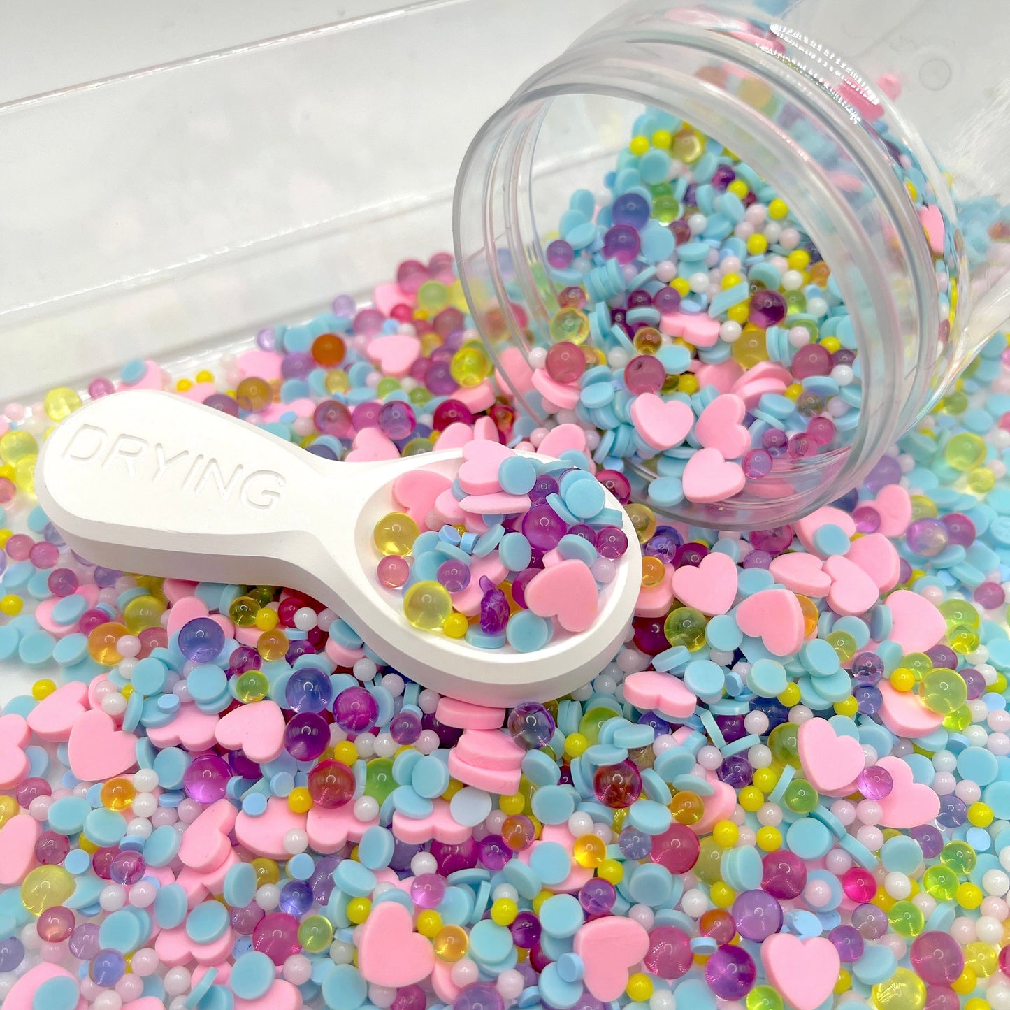 Pink Blue Love w/Translucent Pearl Polymer Clay Sprinkle (NOT EDIBLE) D4-04