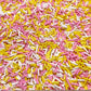 Pink Yellow Lemonade Polymer Clay Sprinkle Pieces Mix (NOT EDIBLE) D11-24