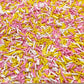 FAKE Pink Yellow Lemonade Polymer Clay Sprinkle Pieces Mix (NOT EDIBLE) D11-24