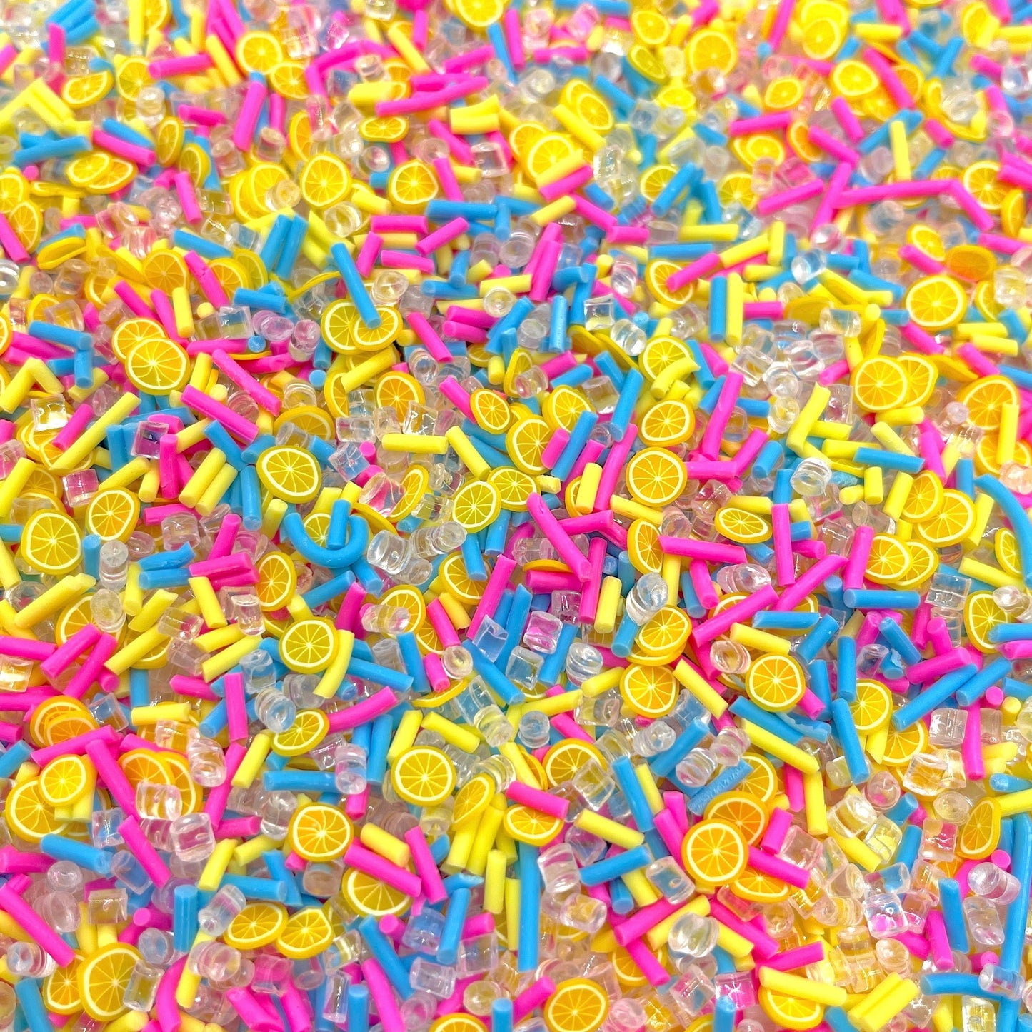 Pink Blue Lemonade Faux Ice Polymer Clay Sprinkle Mix (NOT EDIBLE) D4-21