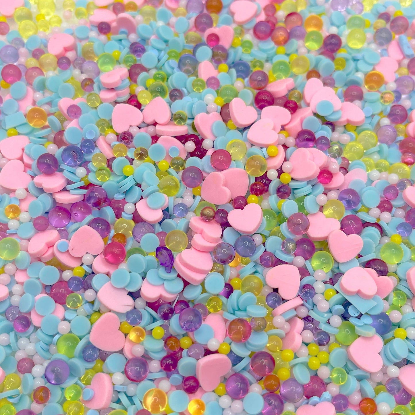 FAKE Pink Blue Love w/Translucent Pearl Polymer Clay Sprinkle (NOT EDIBLE) D4-04