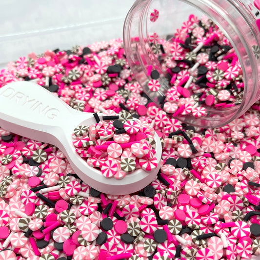 Pink Brown Peppermint Polymer Clay Sprinkles Mix (NOT EDIBLE) D3-07