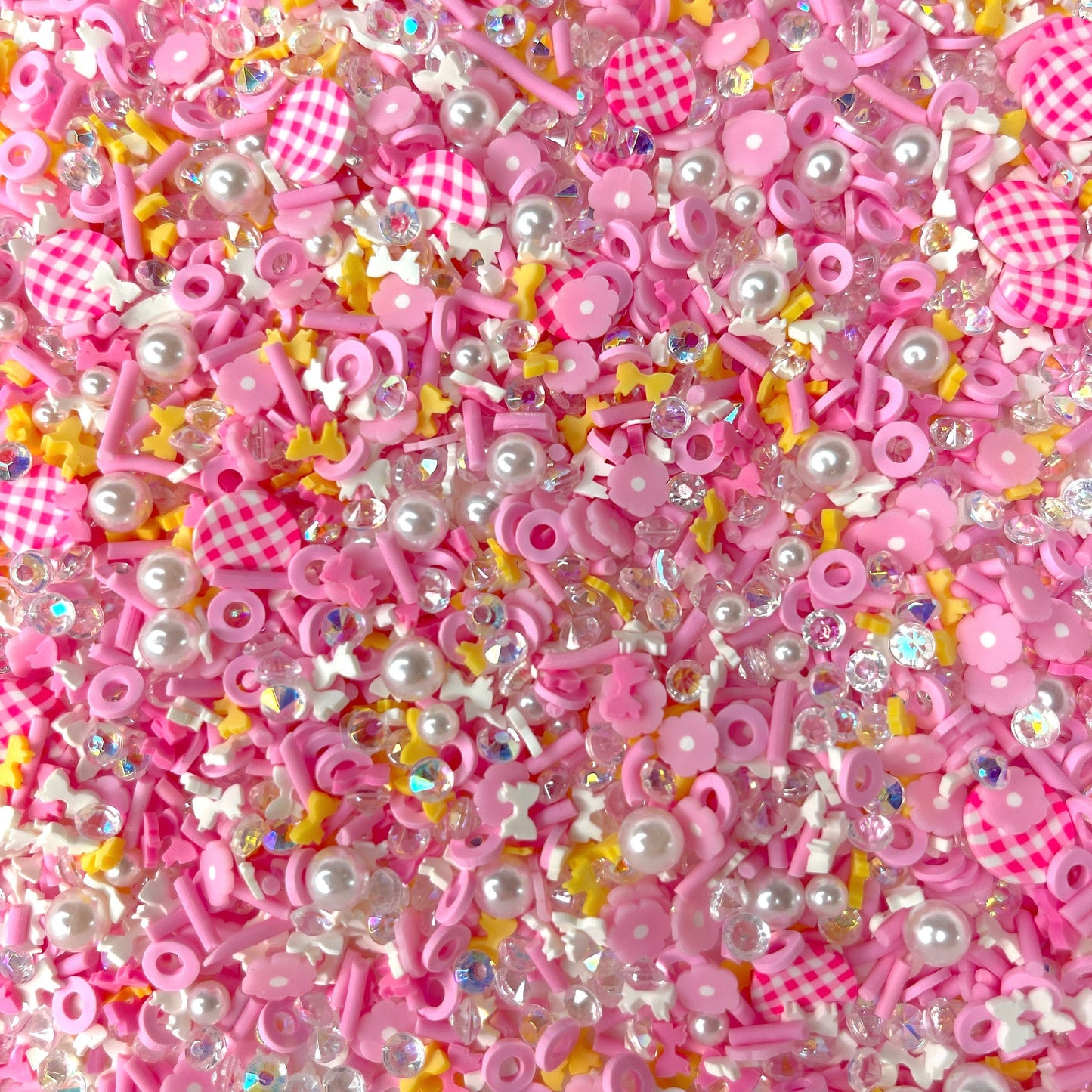 FAKE Pink Picnic, Food Polymer Clay Sprinkle Pearl Mix (NOT EDIBLE) D43-01