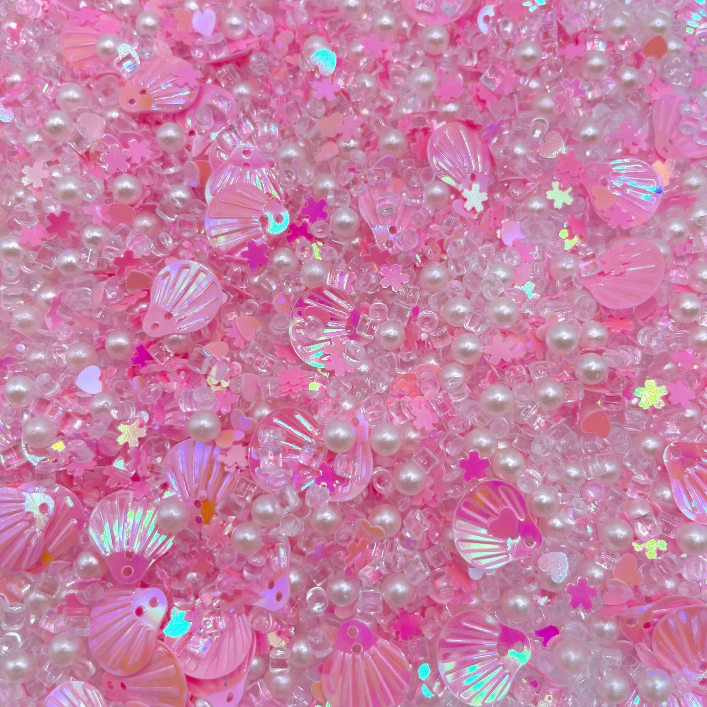 FAKE Pink Shell Pearl Polymer Clay Sprinkle Mix (NOT EDIBLE) D3-12