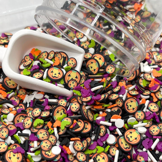 FAKE Pumpkin and Bat Polymer Clay Sprinkle Mix (NOT EDIBLE) D5-26