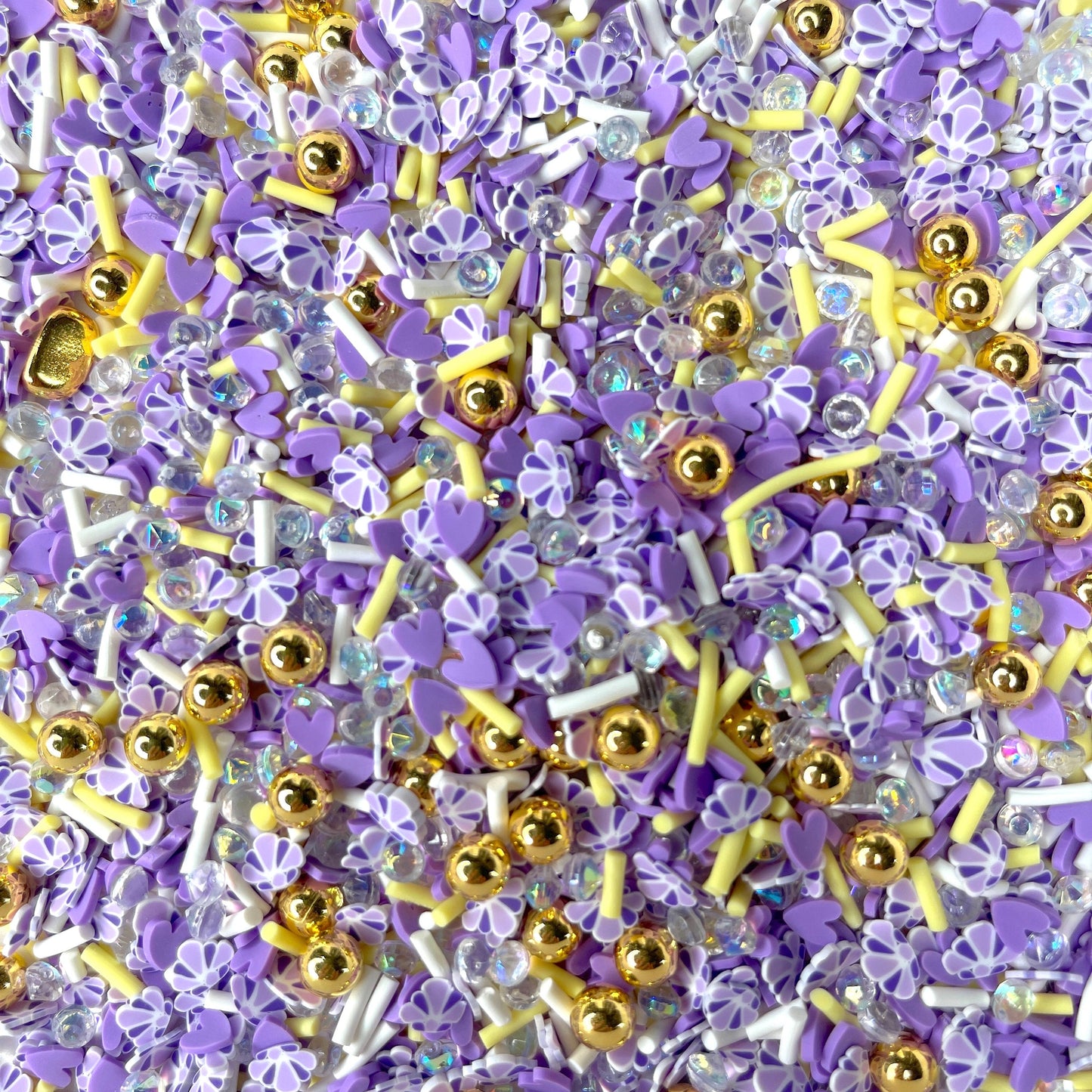 Purple Shell Hearts, Ocean Polymer Clay Sprinkle Mix (NOT EDIBLE) D43-20