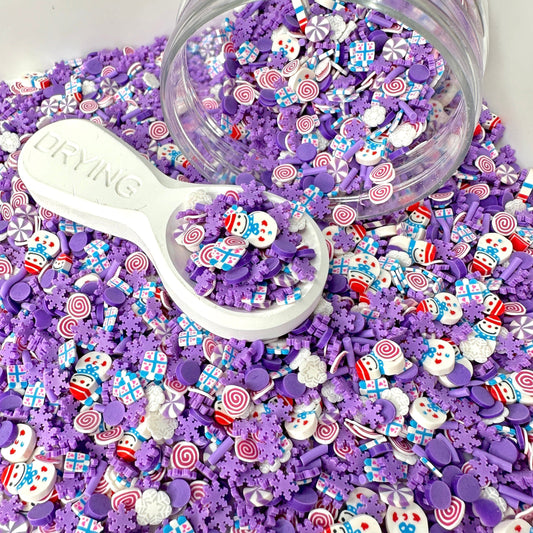 FAKE Purple Snowman Christmas Polymer Clay Sprinkle Mix (NOT EDIBLE)  D26-15