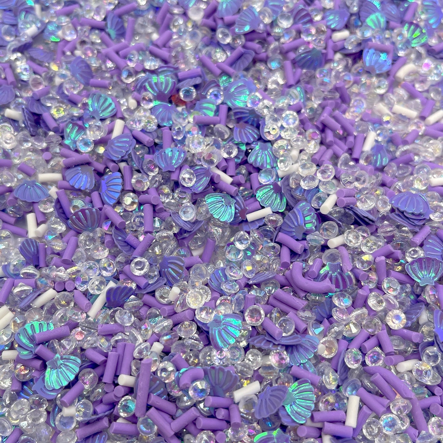 FAKE Purple Shell Pearl Polymer Clay Sprinkle Mix (NOT EDIBLE) D3-11