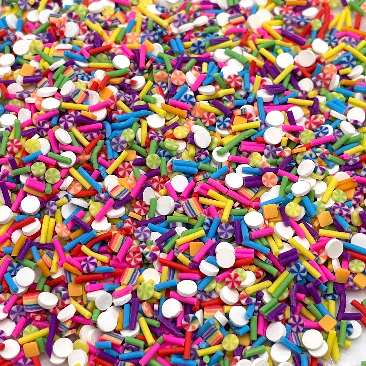 FAKE Rainbow Colorful Peppermint Polymer Clay Sprinkle (NOT EDIBLE)