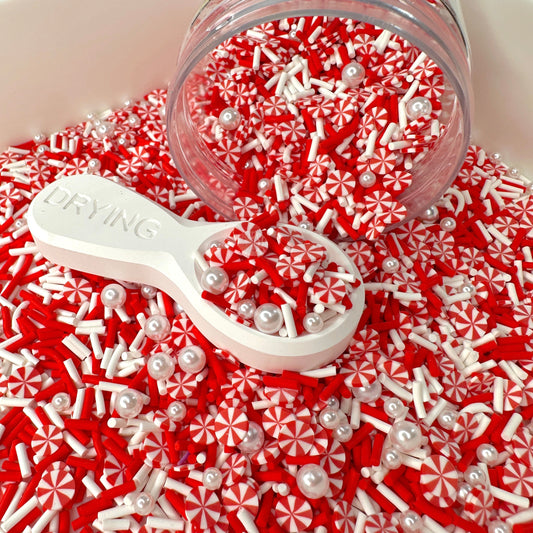 FAKE Red White Peppermint Polymer Clay Sprinkle (NOT EDIBLE) D45-22