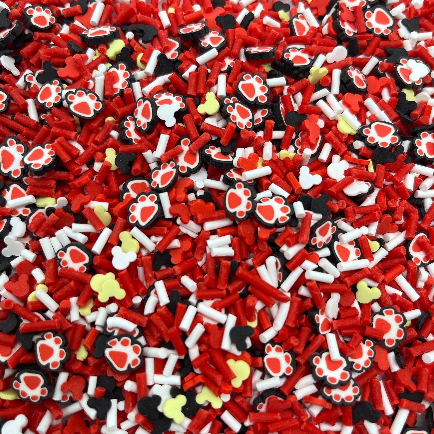 FAKE Red Paw, Animal Polymer Clay Sprinkle Mix (NOT EDIBLE) D15-10