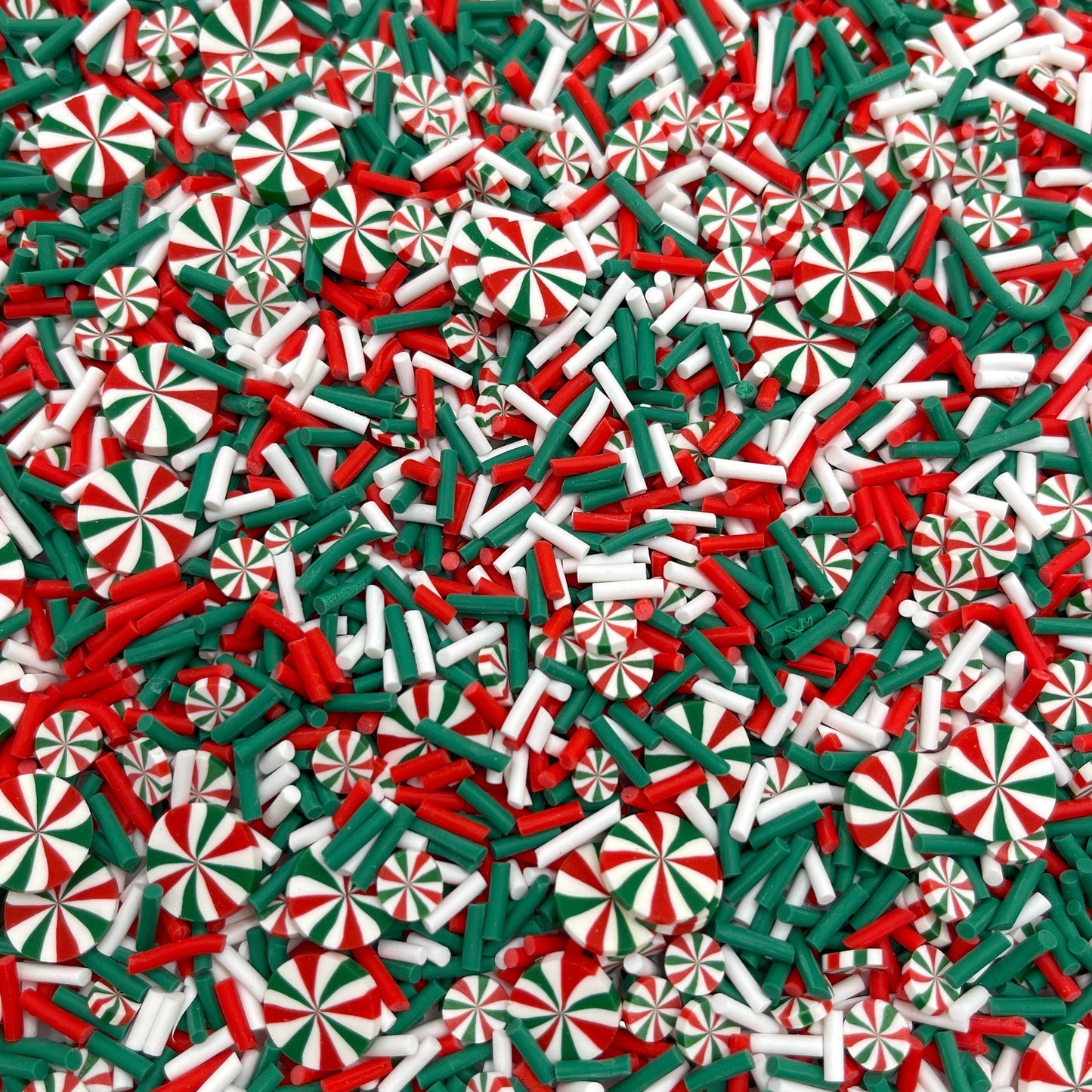 FAKE Red Green Swirl Peppermint Polymer Clay Sprinkles Mix (NOT EDIBLE) D3-05