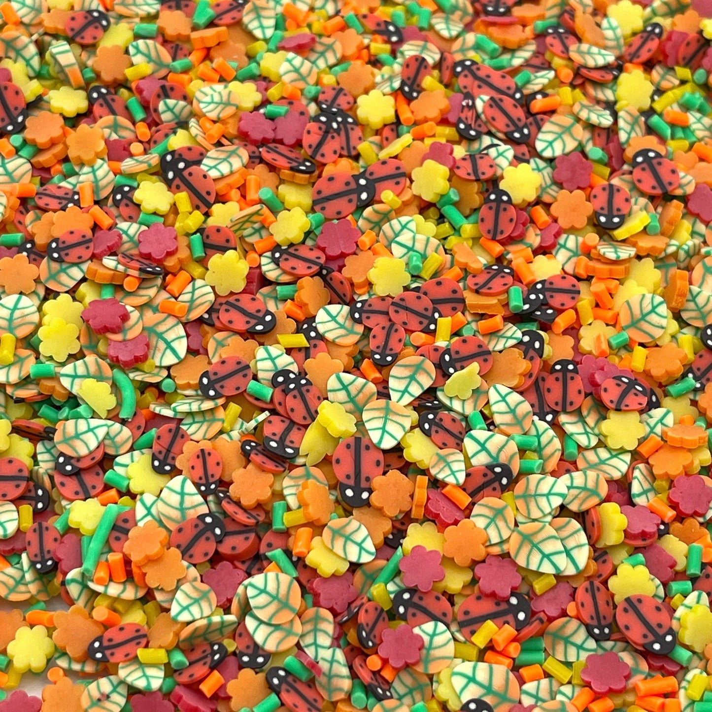 FAKE Red Ladybug Leaf Autumn Flower Sprinkle Mix (NOT EDIBLE) D9-08