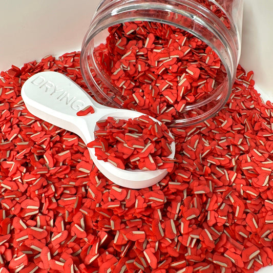 FAKE Ruby Red Heel with Bow Polymer Clay Sprinkle (NOT EDIBLE, 5MM/10MM)