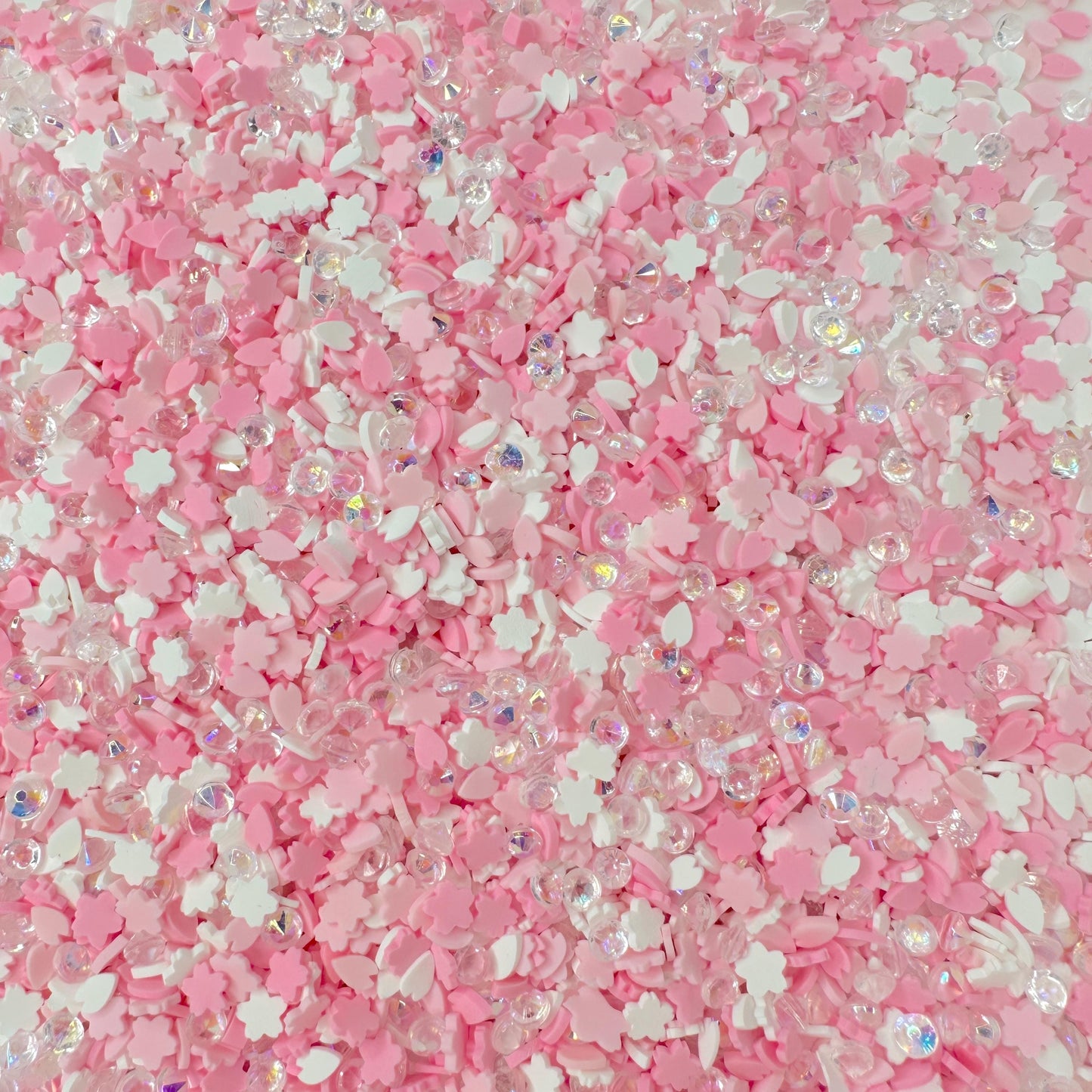 FAKE Sakura Flower Rhinestones, Floral Polymer Clay Sprinkle (NOT EDIBLE) D37-24