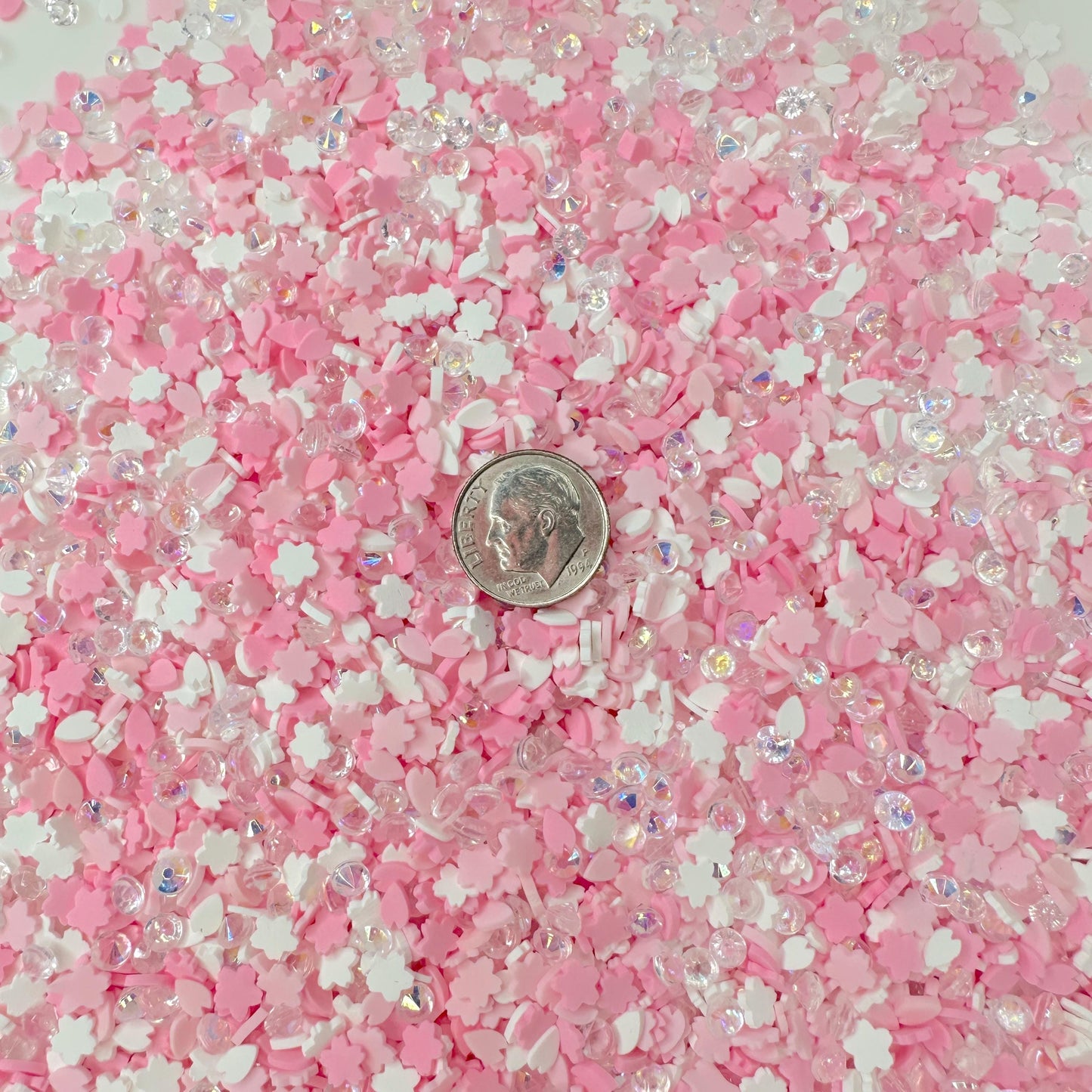 FAKE Sakura Flower Rhinestones, Floral Polymer Clay Sprinkle (NOT EDIBLE) D37-24