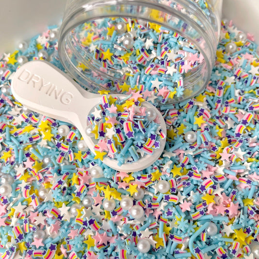 FAKE Shooting Star Pearls, Space Polymer Clay Sprinkle Mix (NOT EDIBLE) D48-30