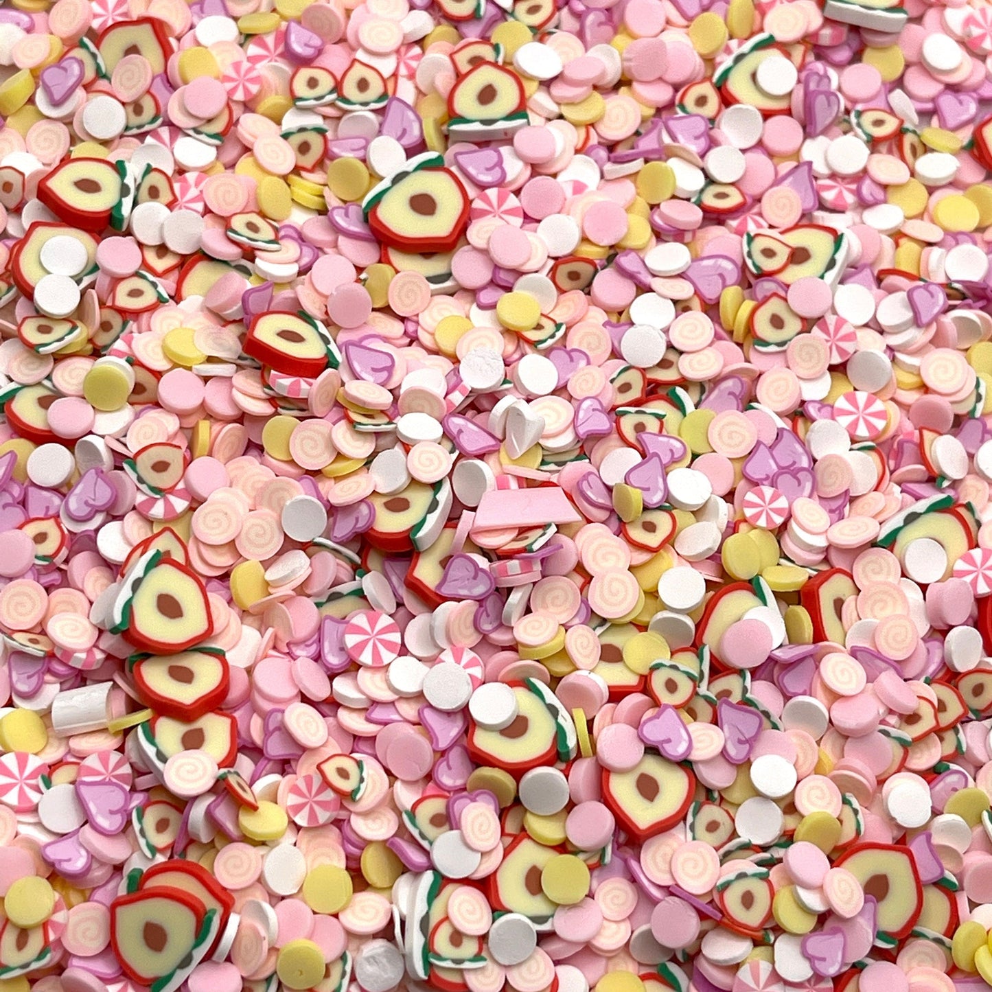 FAKE Sliced Peach Polymer Clay Sprinkle Mix (NOT EDIBLE) D10-12