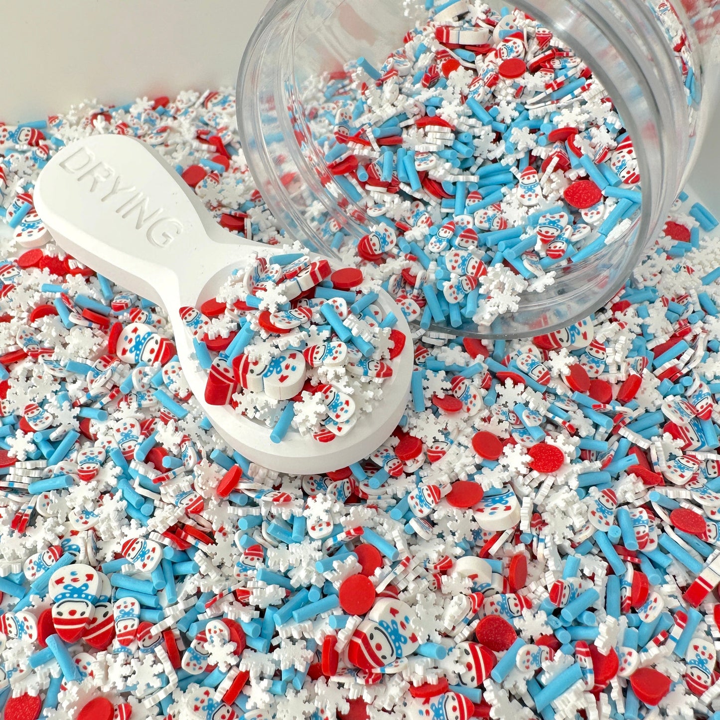 FAKE Snowy Fun Day, Christmas Polymer Clay Sprinkle Mix (NOT EDIBLE) D16-15