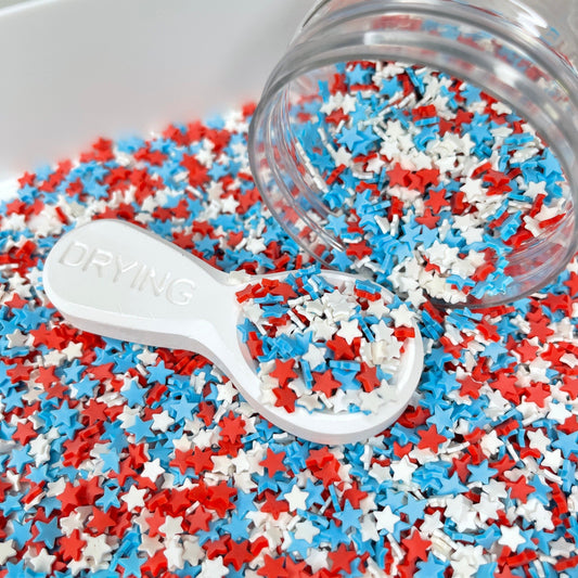 FAKE Star Spangled Banner, July Polymer Clay Sprinkle (NOT EDIBLE) D28-16