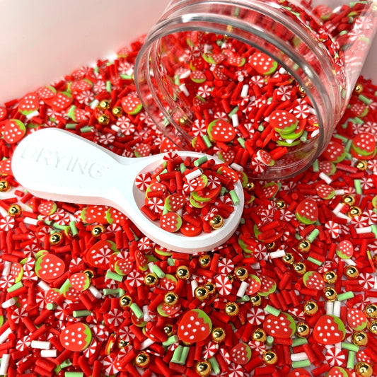 FAKE Strawberry Peppermint, Fruit Polymer Clay Sprinkle Mix (NOT EDIBLE) D48-08