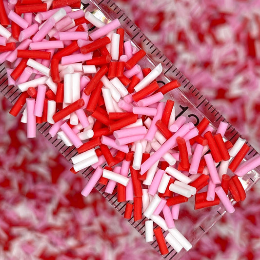 FAKE Valentine Red White Pink Polymer Clay Sprinkle Mix (NOT EDIBLE)