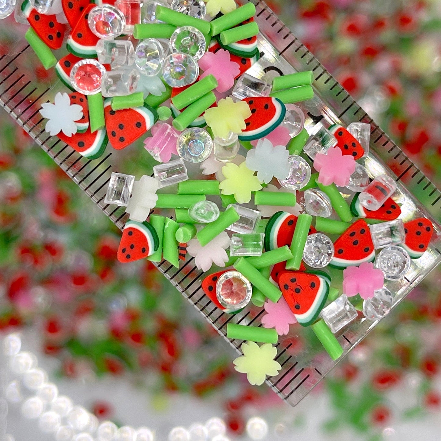 FAKE Watermelon Sakura Pearl Fruit Polymer Clay Sprinkle Mix (NOT EDIBLE) D10-04