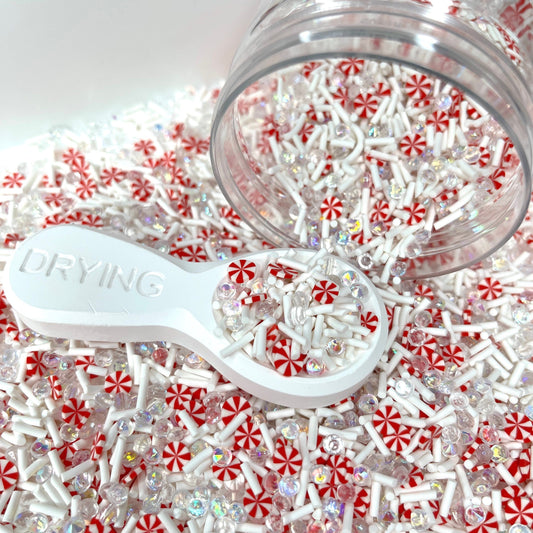 FAKE White Peppermint Rhinestone Polymer Clay Sprinkle (NOT EDIBLE) D43-08