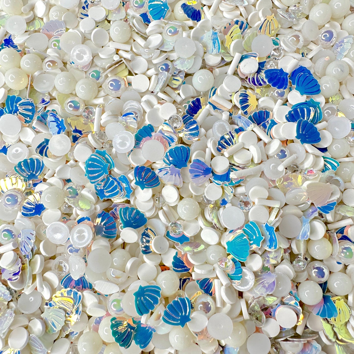 FAKE White Shell Pearl Polymer Clay Sprinkle Mix (NOT EDIBLE) D26-12