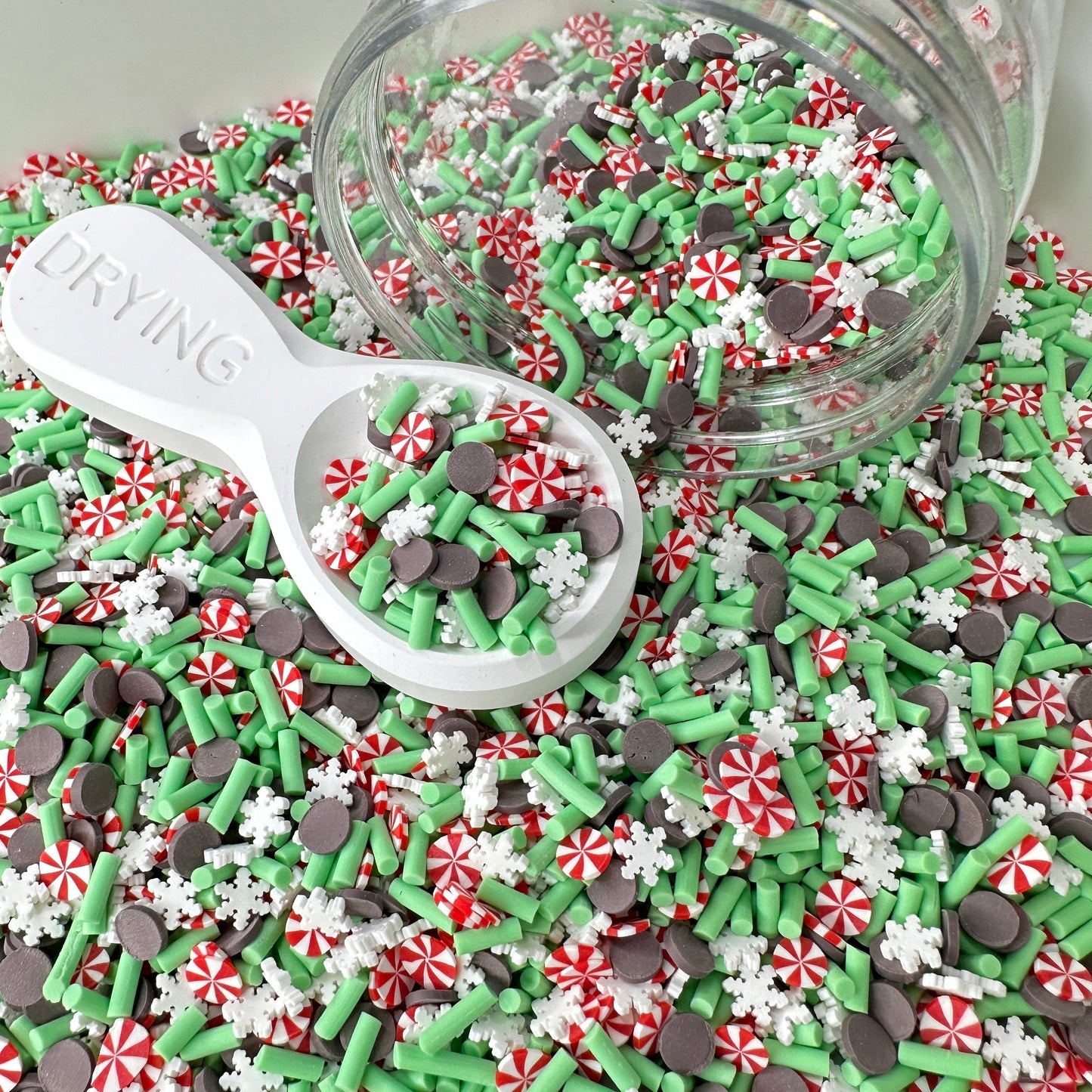 FAKE Winter Chocolate Peppermint Polymer Clay Sprinkle Mix (NOT EDIBLE) D39-06