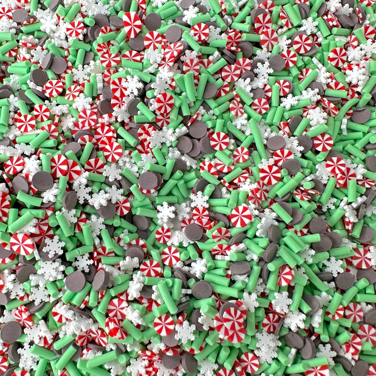 FAKE Winter Chocolate Peppermint Polymer Clay Sprinkle Mix (NOT EDIBLE) D39-06