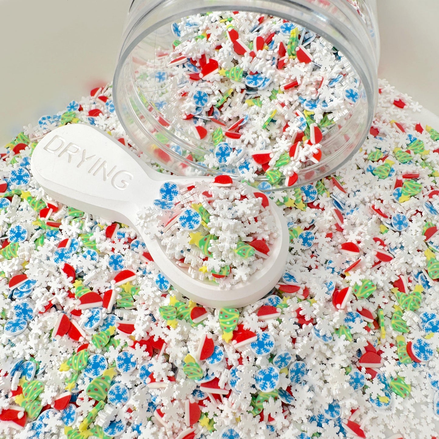 FAKE Winter Snowflake Party, Christmas Polymer Clay Sprinkle (NOT EDIBLE) D35-24