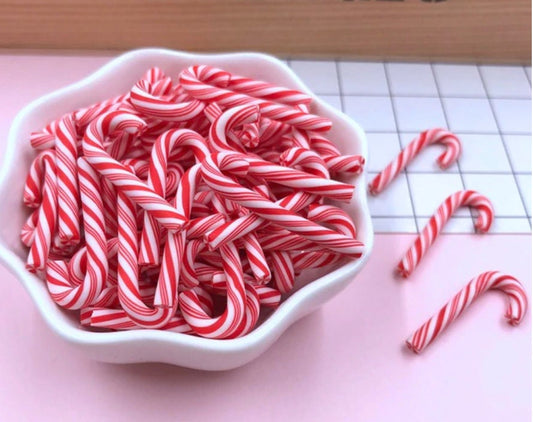 FAKE Polymer Clay Candy Cane Stick (3mm x 22-25mm; NOT EDIBLE)