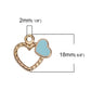 Striped Double Heart Enamel Zinc Alloy Charm (18mm x 18mm, Hole: 2mm)