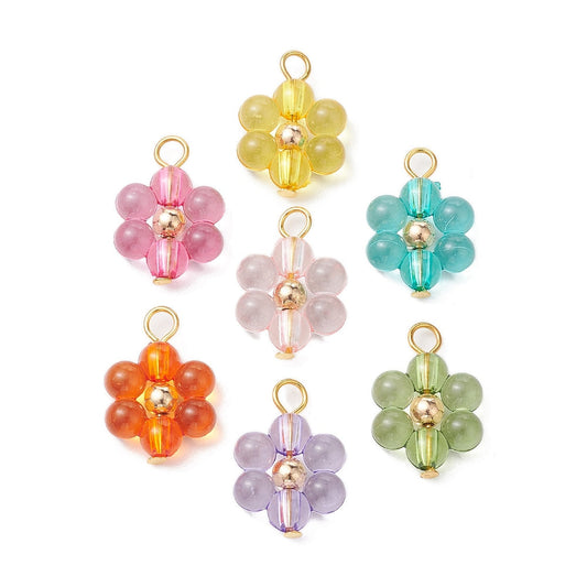 22.5MM x 15MM Acrylic Flower Charm (Random Mixed Color)