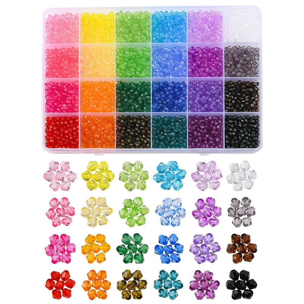 4MM x 4MM Bicone Faceted Bead Set (5760 pcs per box)