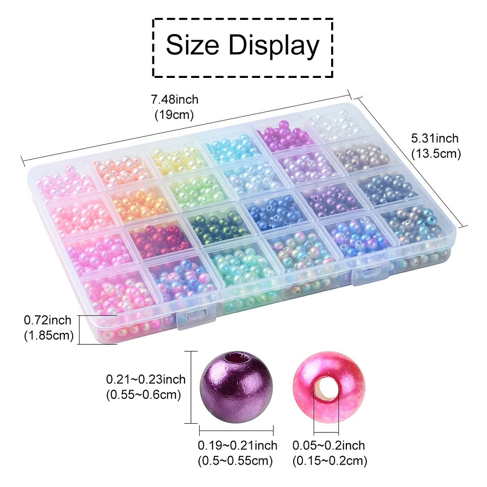 6MM ABS Acrylic Round Bead Kits (1560 Beads)