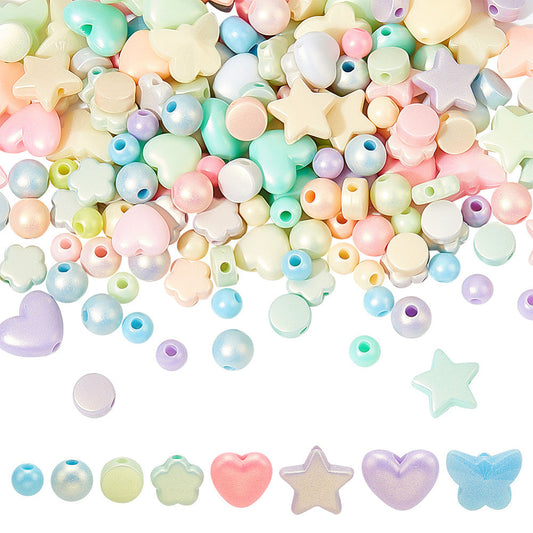 Pastel Jelly Mermaid Acrylic Mixed Shape Bead Sets (220 beads)