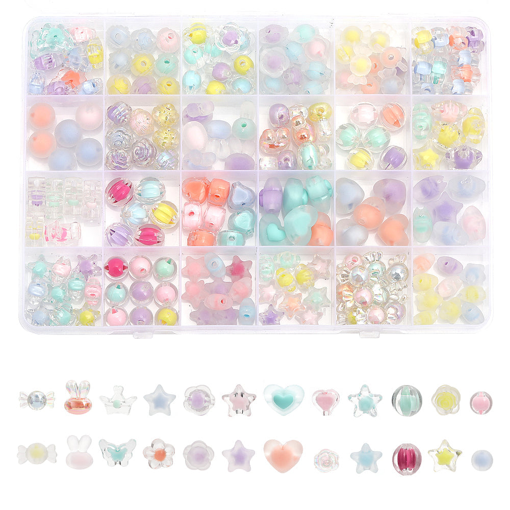 Multiple Macaron Translucent Shape Bead Kits (193 Beads)