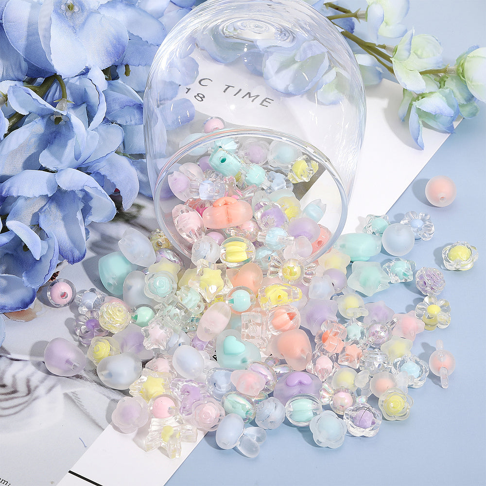 Multiple Macaron Translucent Shape Bead Kits (193 Beads)