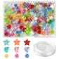 Star, Heart and Round Mixed Acrylic Bead Set with Elastic Thread (200pcs)