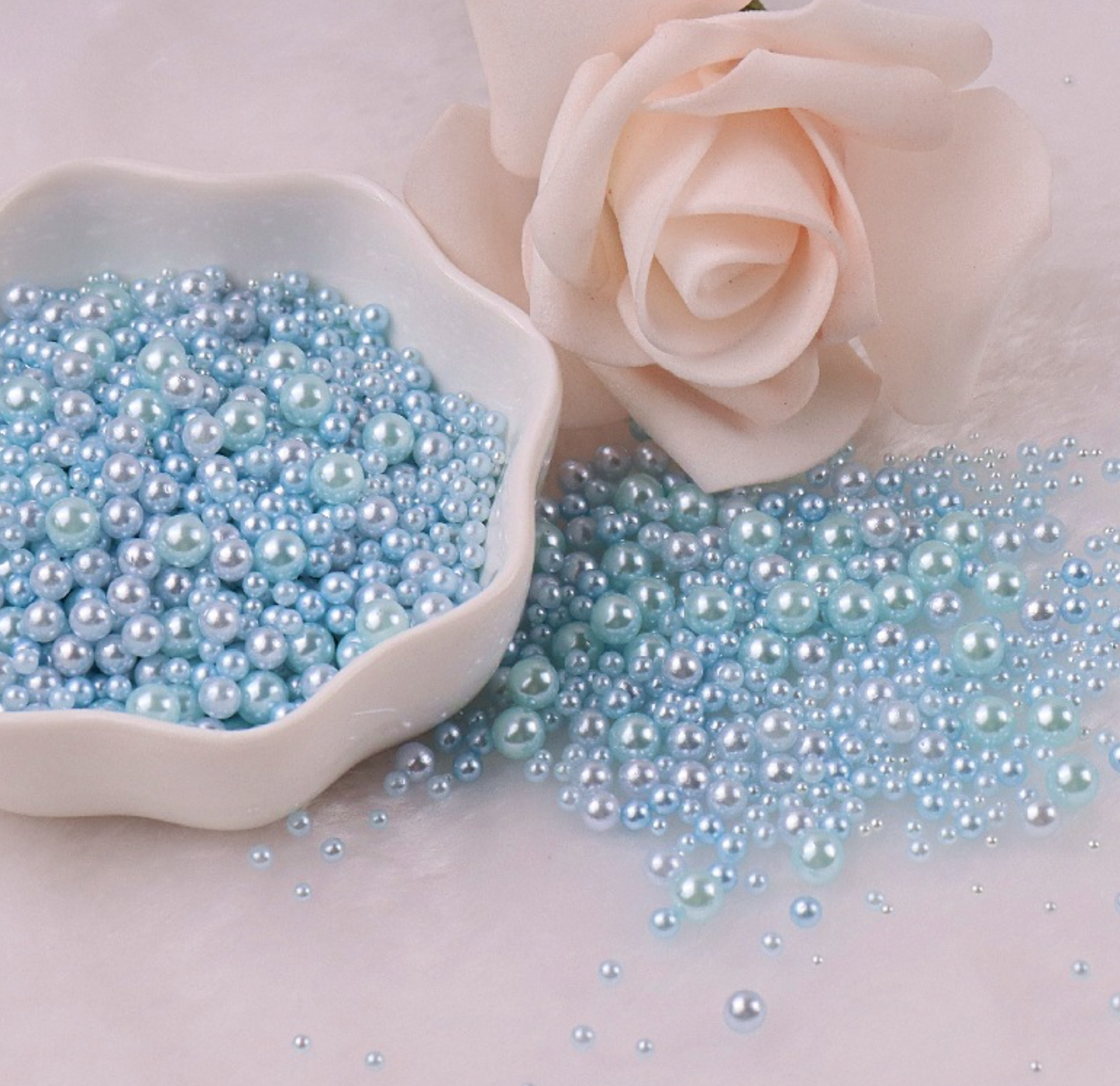 FAKE Sky Blue No Hole Pearls Slime (2.5MM-5MM; NOT EDIBLE) D12-22