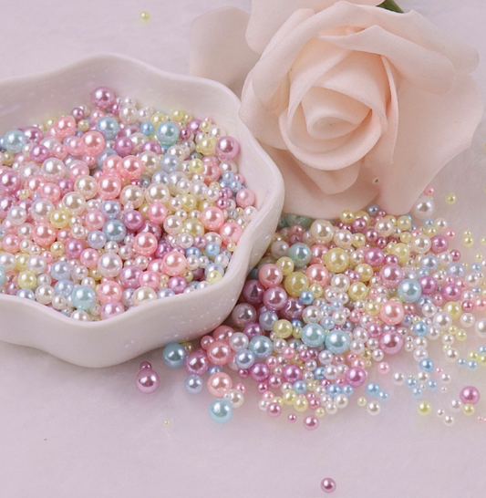 FAKE Mixed No Hole Macaron Pearls (2.5mm-5mm; NOT EDIBLE)  D12-24