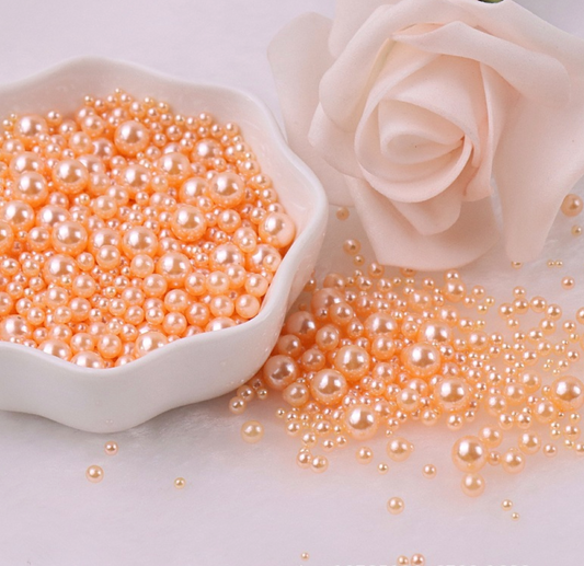 FAKE Orange No Hole Pearls (2.5MM-5MM; NOT EDIBLE) D12-21