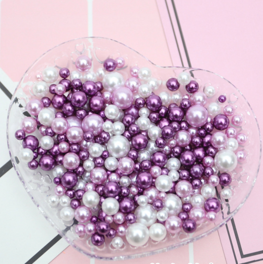 FAKE Mixed No Hole Purple Pearls (2.5mm-5mm; NOT EDIBLE) D12-03