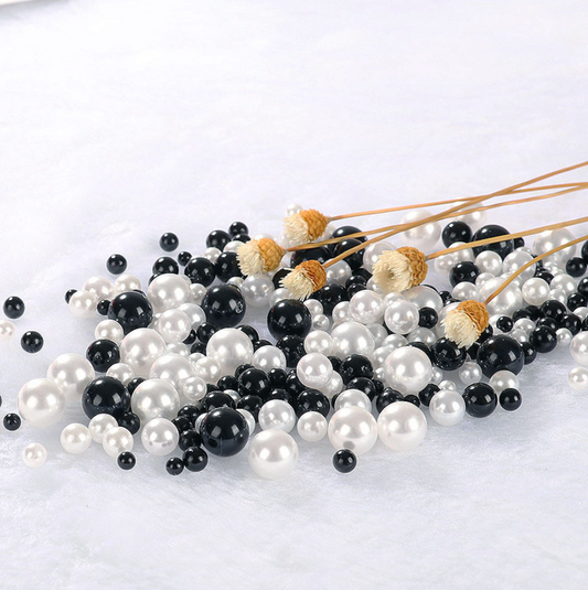 FAKE Mixed No Hole Black and White Pearls (2.5MM-5MM; NOT EDIBLE) D12-16