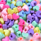 BULK 12MM Pastel Acrylic Heart Spacer Beads