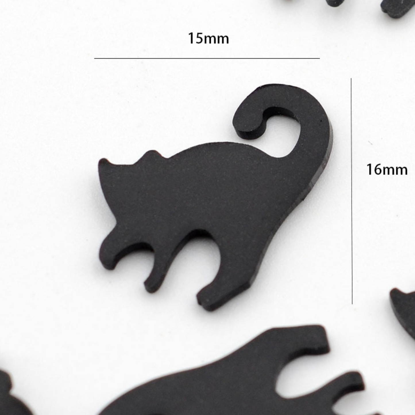 FAKE 15MM Black Cat Polymer Clay Sprinkle (NOT EDIBLE) D24-32